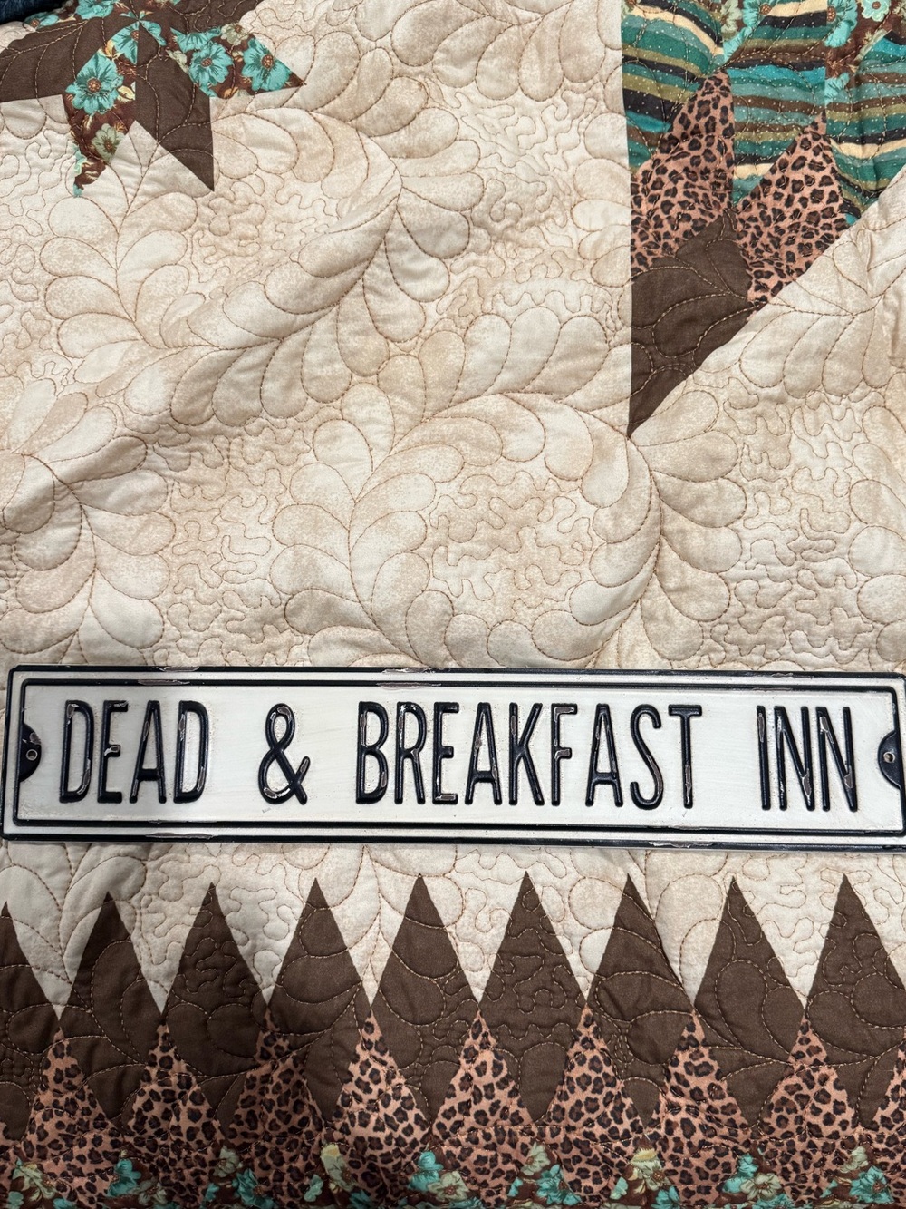 Halloween goth metal plaque sign